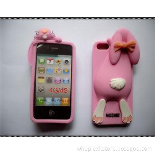 Cute Buck Teeth Rabbit Design Silicone Case For Iphone 4 /